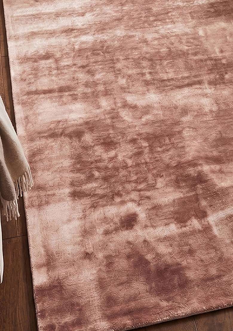 Saffron Rugs Hand-Tufted 100% Wool Area Rug | Dusty Rose Rectangular Rug | Cotton Backing | Glam Solid Home Decor Carpet for Living Room Bedroom - Indya