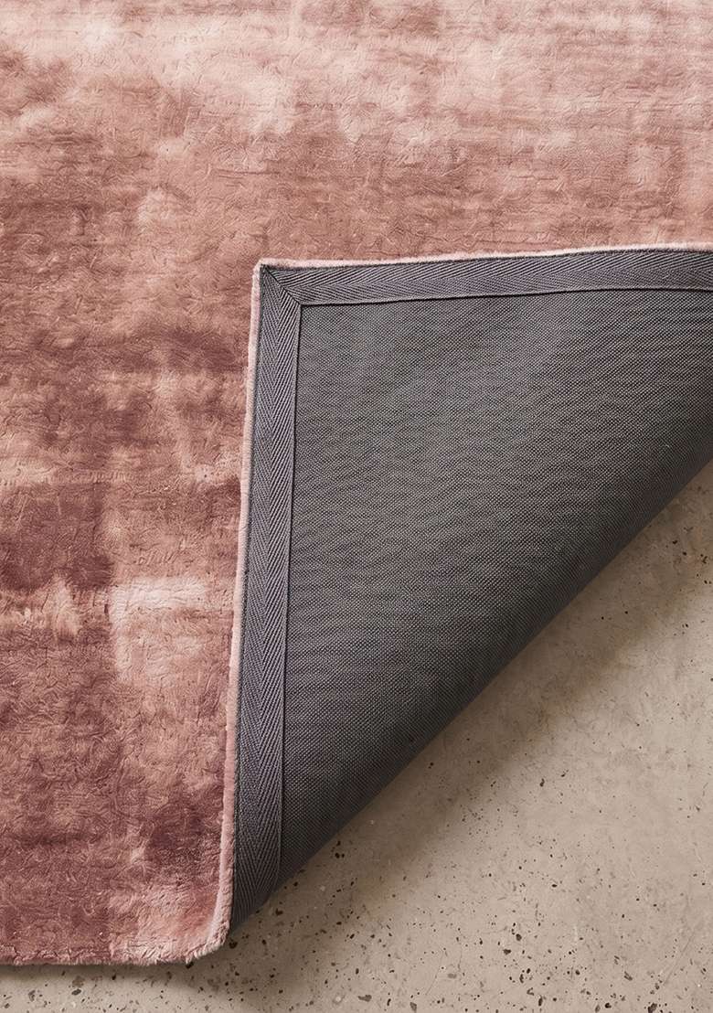 Saffron Rugs Hand-Tufted 100% Wool Area Rug | Dusty Rose Rectangular Rug | Cotton Backing | Glam Solid Home Decor Carpet for Living Room Bedroom - Indya