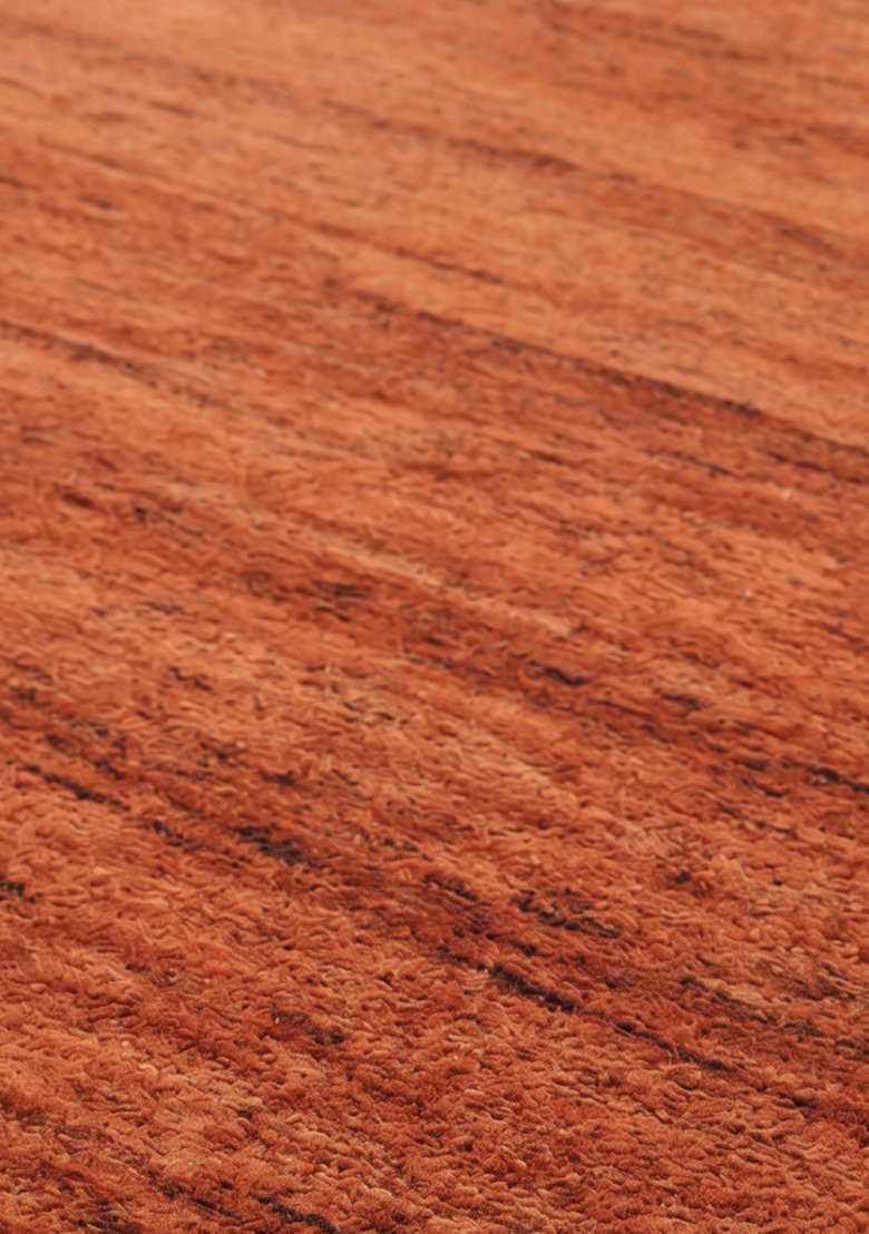 Saffron Rugs Hand-Tufted 100% Wool Area Rug | Rust Orange Rectangular Rug | Cotton Backing | Rustic Solid Home Decor Carpet for Living Room Bedroom - Indya