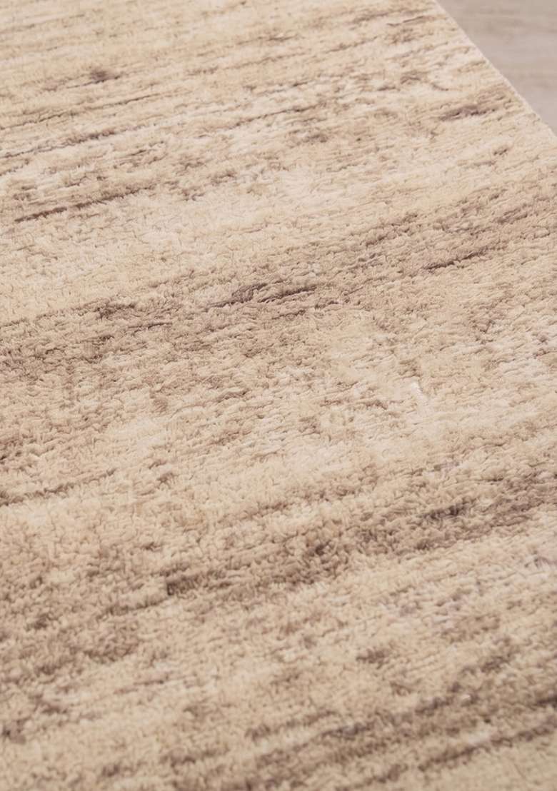 Saffron Rugs Hand-Tufted 100% Wool Area Rug | Beige Rectangular Rug | Cotton Backing | Rustic Solid Home Decor Carpet for Living Room Bedroom - Indya