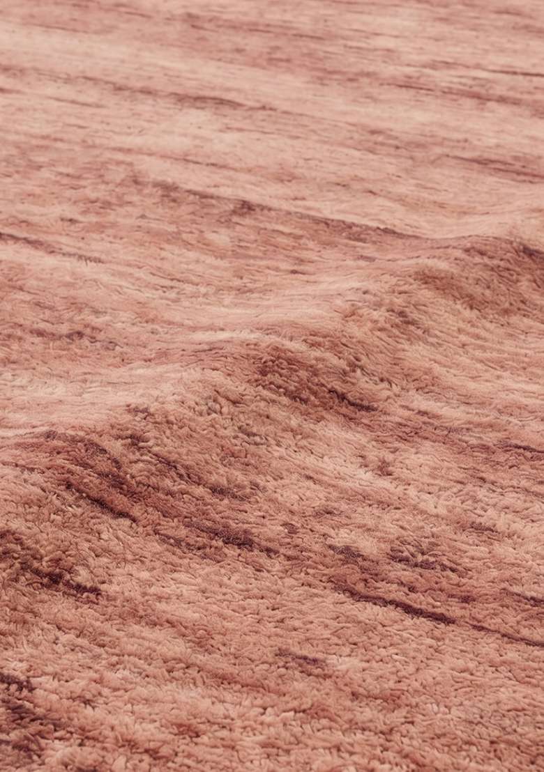 Saffron Rugs Hand-Tufted 100% Wool Area Rug | Dusty Rose Rectangular Rug | Cotton Backing | Rustic Solid Home Decor Carpet for Living Room Bedroom - Indya