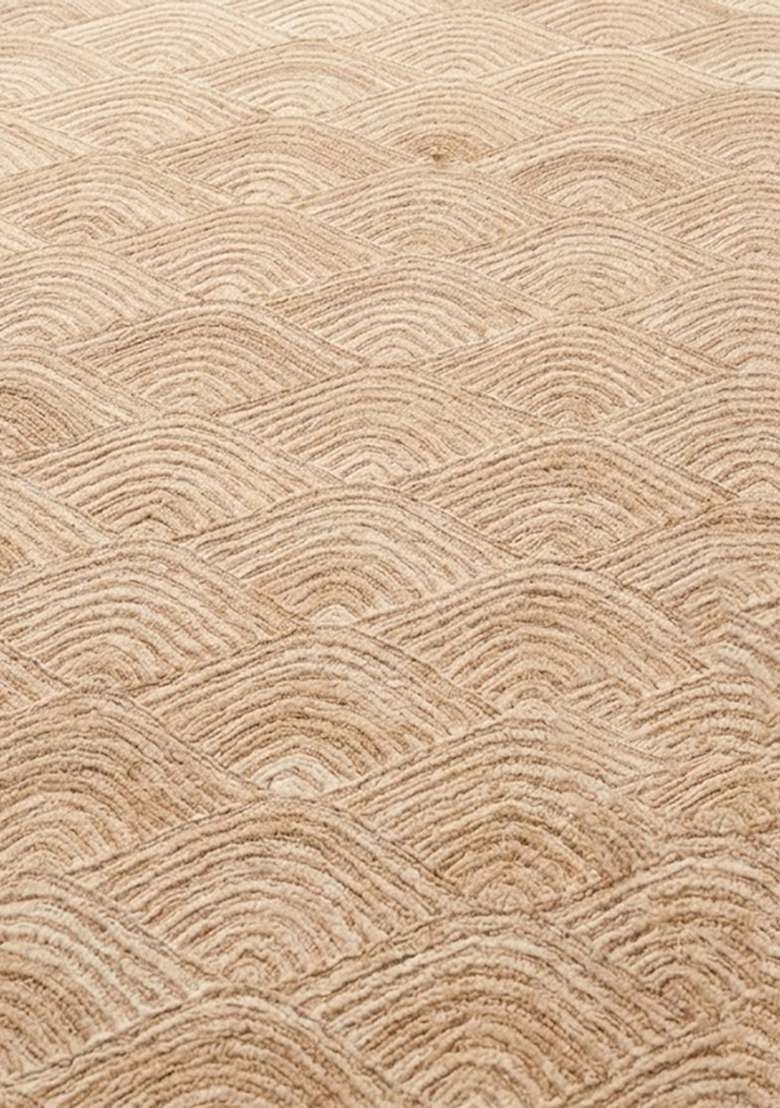 Saffron Rugs Hand-Tufted 100% Wool Area Rug | Beige Rectangular Rug | Cotton Backing | Contemporary Geometric Home Decor Carpet for Living Room Bedroom - Indya