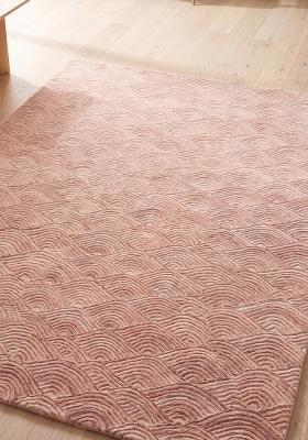 Saffron Rugs Hand Tufted Blush Pink Geometric Contemporary Rectangular Wool Area Rug