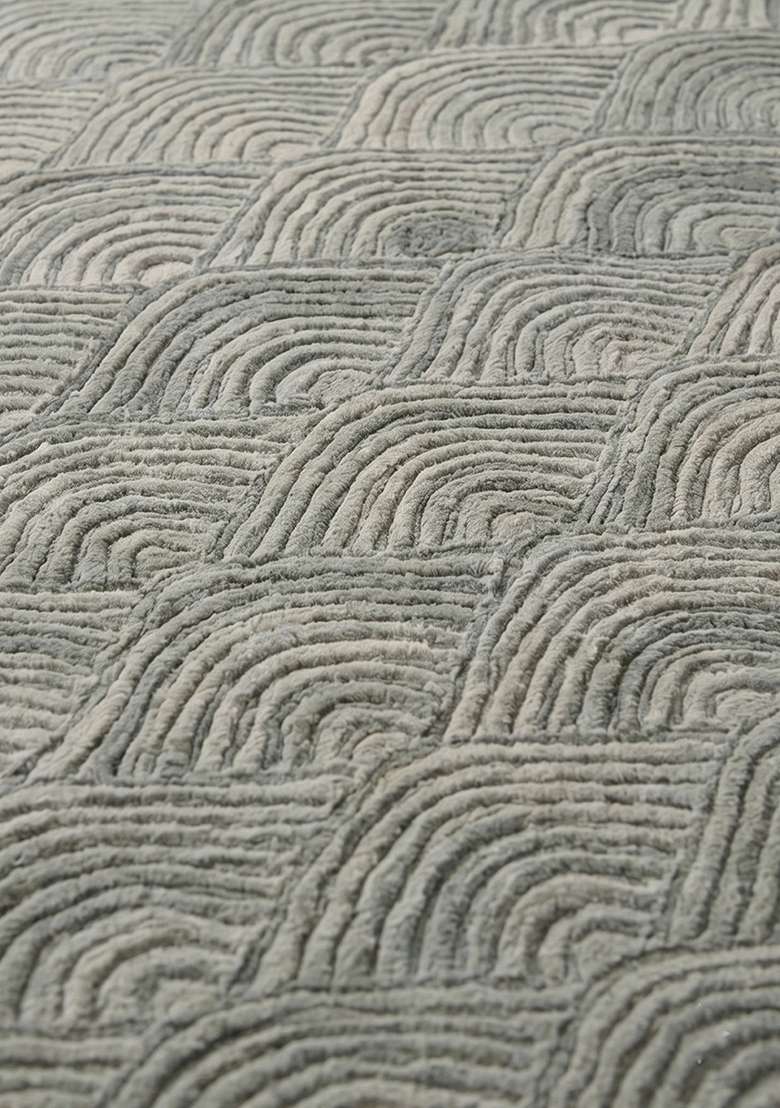 Saffron Rugs Hand-Tufted 100% Wool Area Rug | Sage Green Rectangular Rug | Cotton Backing | Contemporary Geometric Home Decor Carpet for Living Room Bedroom - Indya
