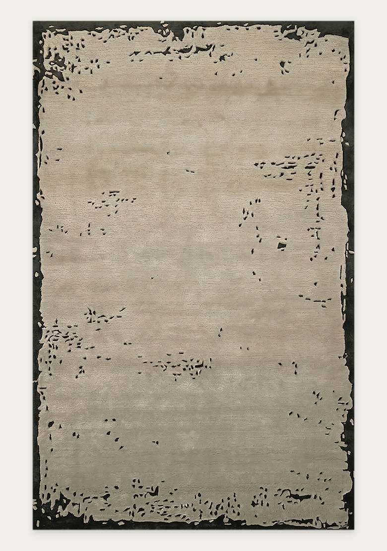 100% Wool Handmade Sage Green Rug | Rustic Solid Carpet With Cotton Backing For Living Room - Indya