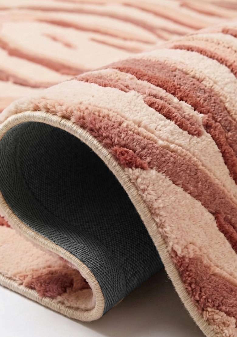 Saffron Rugs Hand-Tufted 100% Wool Area Rug | Blush Pink Rectangular Rug | Cotton Backing | Contemporary Animal Print Home Decor Carpet for Living Room Bedroom - Indya