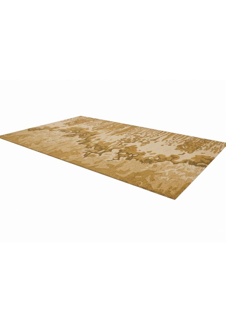Saffron Rugs Hand Tufted Golden Beige Marble Contemporary Rectangular Wool Area Rug - Indya
