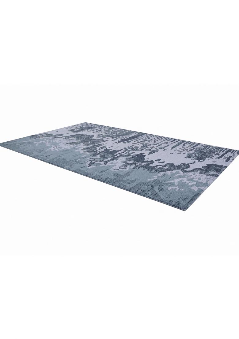 Saffron Rugs Hand Tufted Steel Blue Marble Contemporary Rectangular Wool Area Rug - Indya
