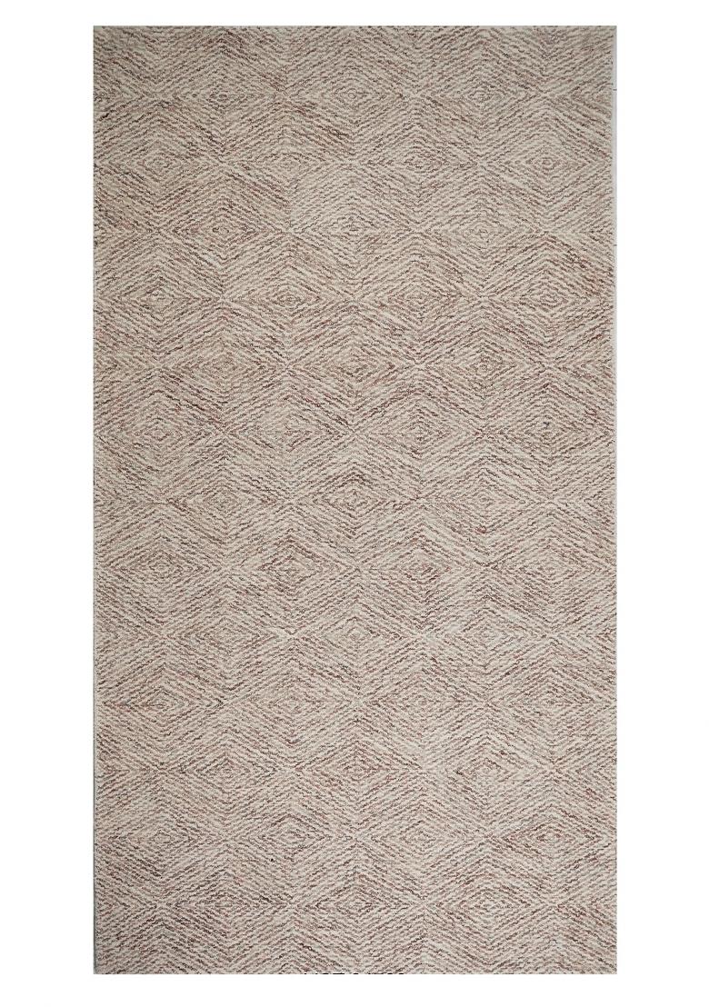 Saffron Rugs Hand Tufted Beige Geometric Contemporary Rectangular Wool Area Rug - Indya