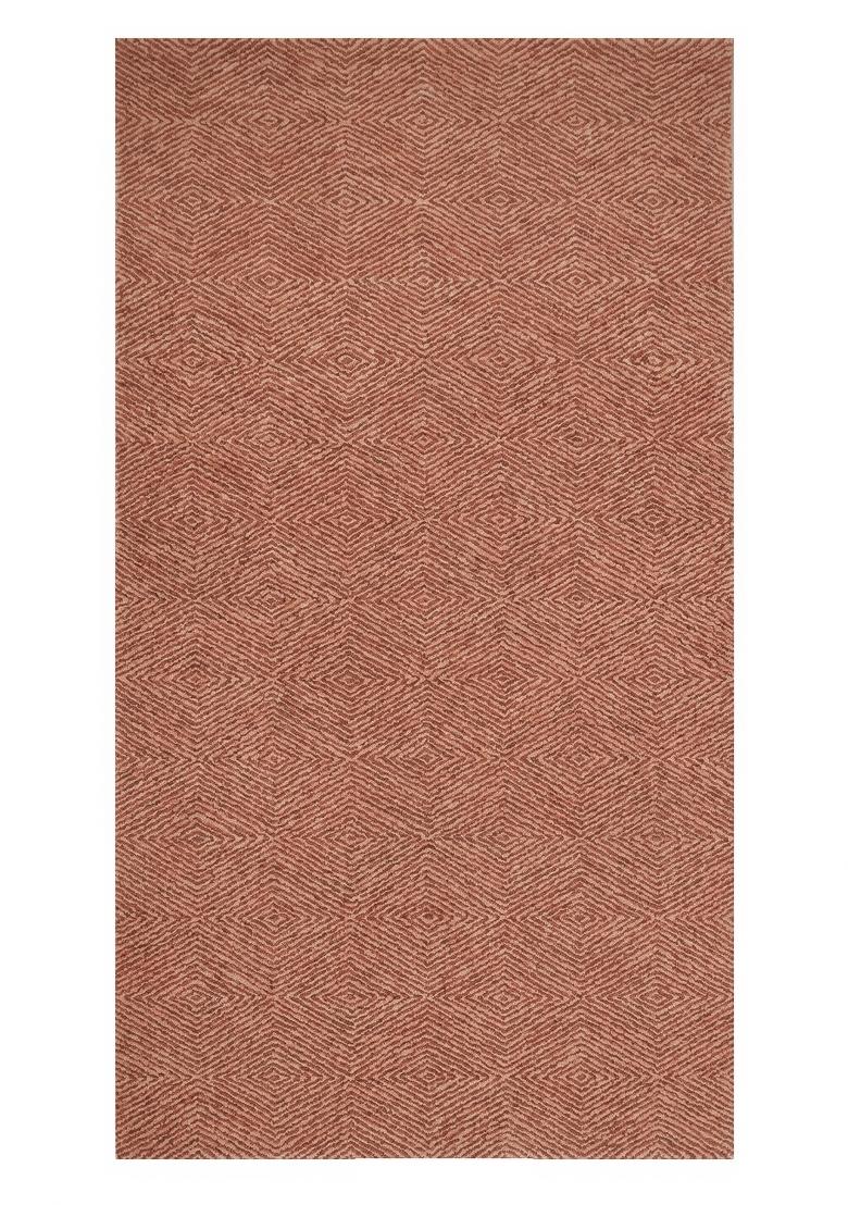 Saffron Rugs Hand Tufted Mauve Geometric Contemporary Rectangular Wool Area Rug - Indya