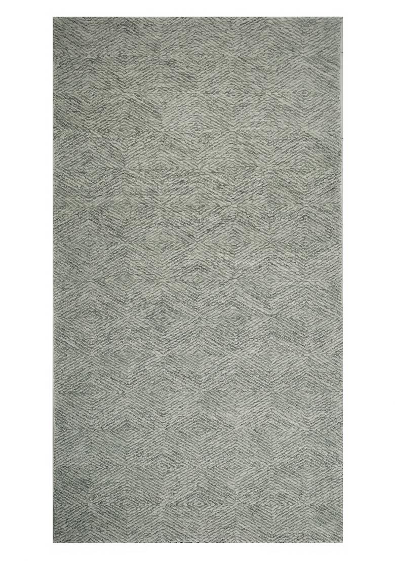 Saffron Rugs Hand Tufted Grey Geometric Contemporary Rectangular Wool Area Rug - Indya