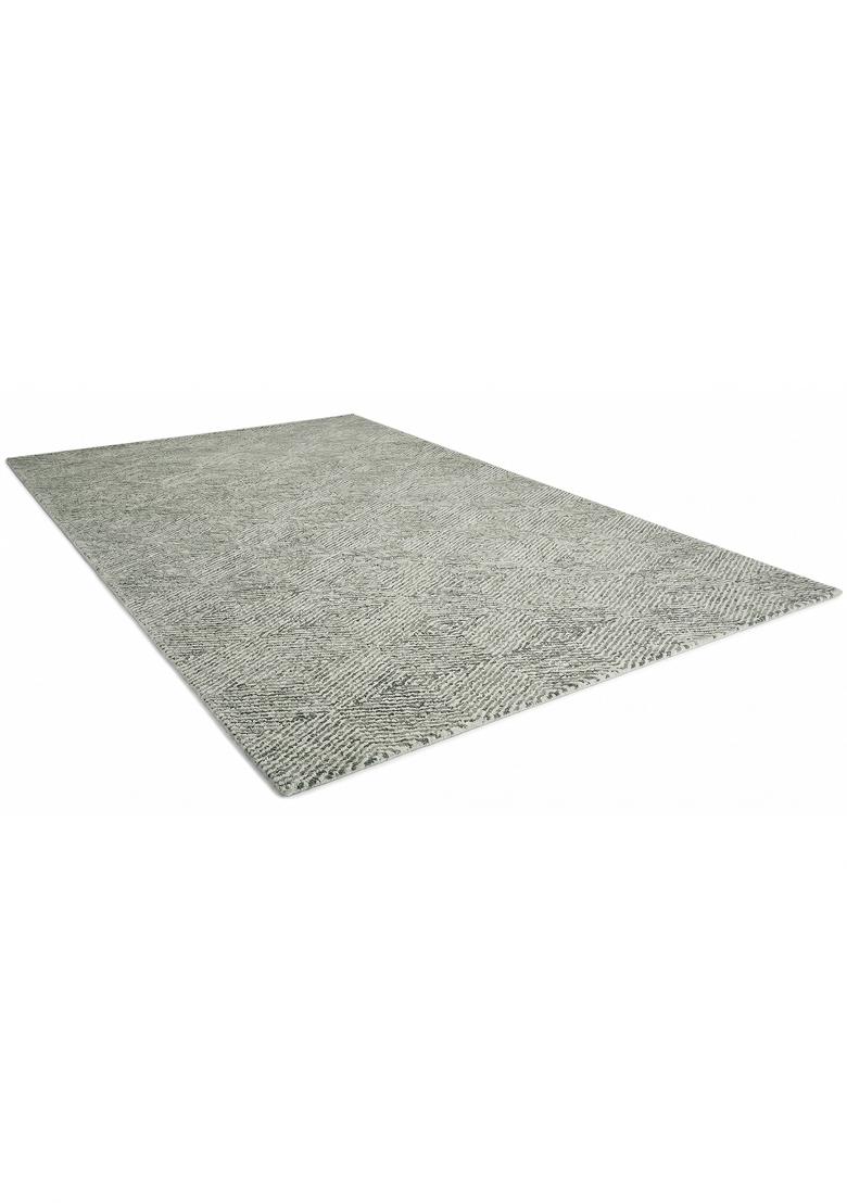 Saffron Rugs Hand Tufted Grey Geometric Contemporary Rectangular Wool Area Rug - Indya