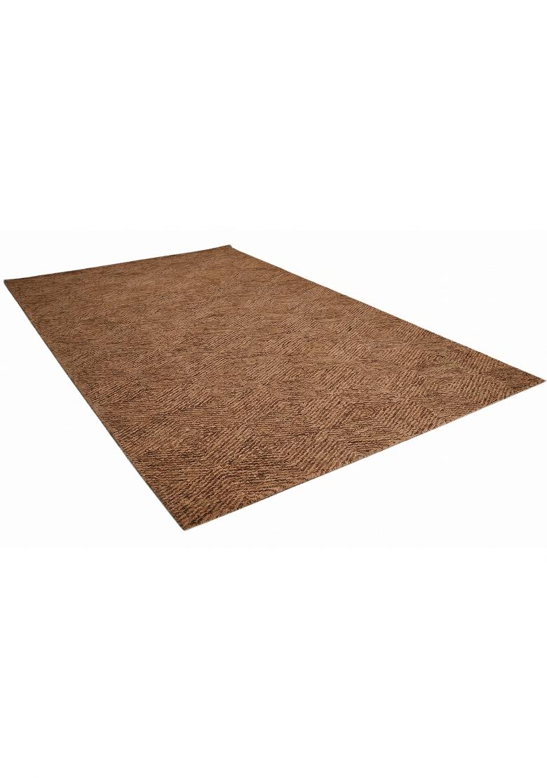 Saffron Rugs Hand Tufted Brown Geometric Contemporary Rectangular Wool Area Rug - Indya