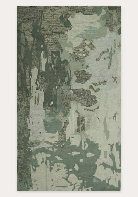 100% Wool Handmade Sage Green Rug | Contemporary Marble Carpet With Cotton Backing For Living Room