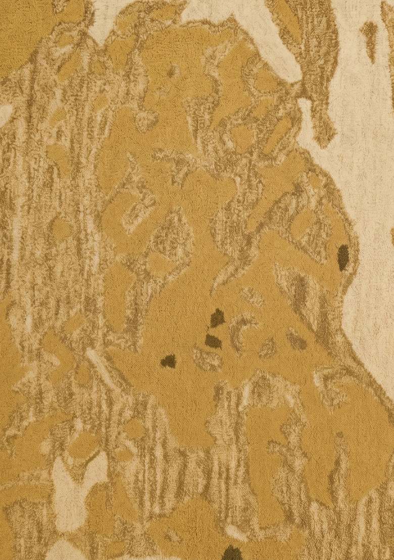 Saffron Rugs Hand-Tufted 100% Wool Area Rug | Golden Yellow Rectangular Rug | Cotton Backing | Contemporary Marble Home Decor Carpet for Living Room - Indya