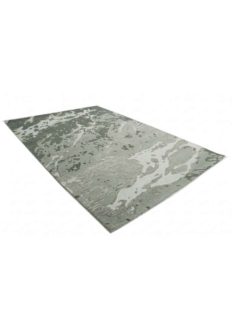 Saffron Rugs Hand-Tufted 100% Wool Area Rug | Sage Green Rectangular Rug | Cotton Backing | Contemporary Marble Home Decor Carpet for Living Room - Indya