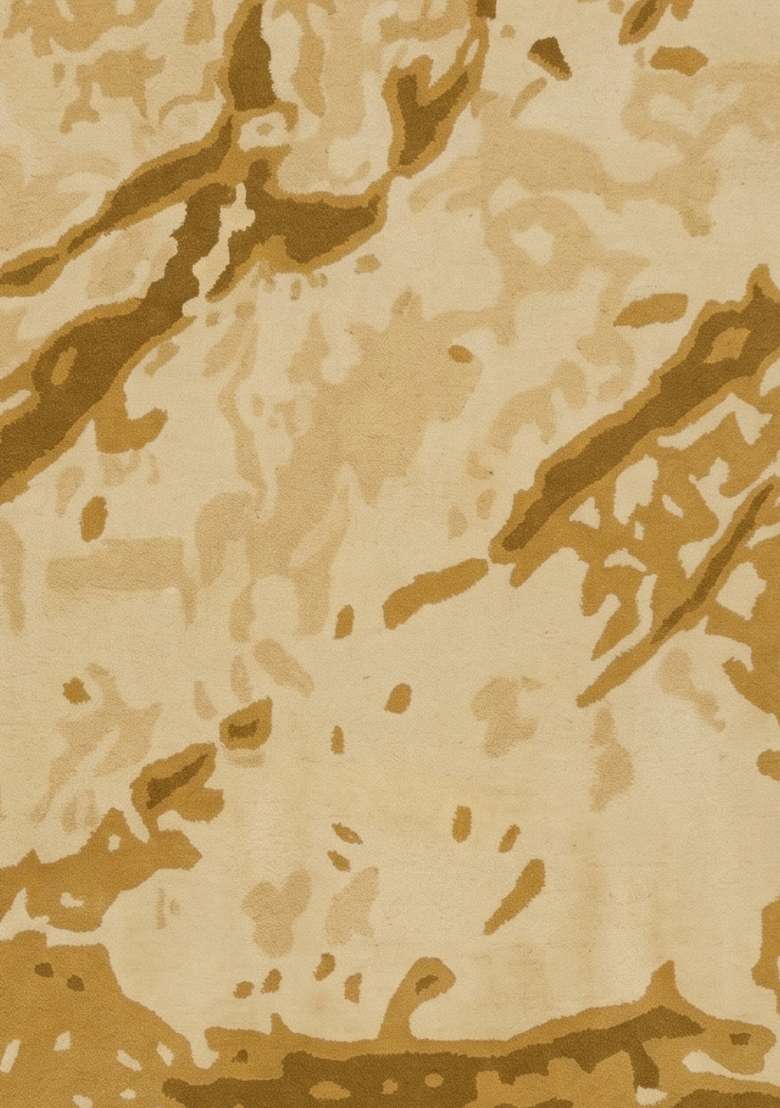 Saffron Rugs Hand-Tufted 100% Wool Area Rug | Warm Golden Beige Rectangular Rug | Cotton Backing | Contemporary Marble Home Decor Carpet for Living Room - Indya