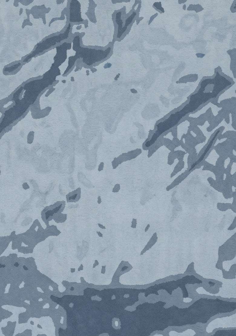 Saffron Rugs Hand-Tufted 100% Wool Area Rug | Steel Blue Grey Rectangular Rug | Cotton Backing | Contemporary Marble Home Decor Carpet for Living Room - Indya
