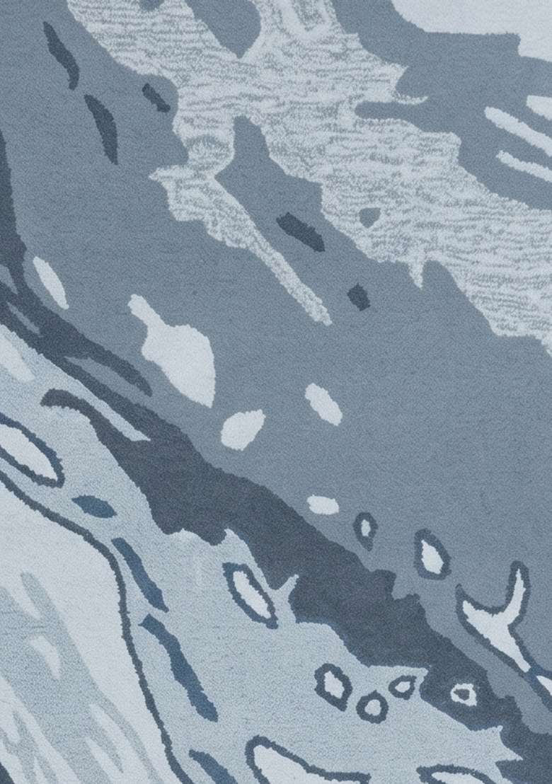 Saffron Rugs Hand-Tufted 100% Wool Area Rug | Blue Grey Rectangular Rug | Cotton Backing | Contemporary Marble Home Decor Carpet for Living Room - Indya