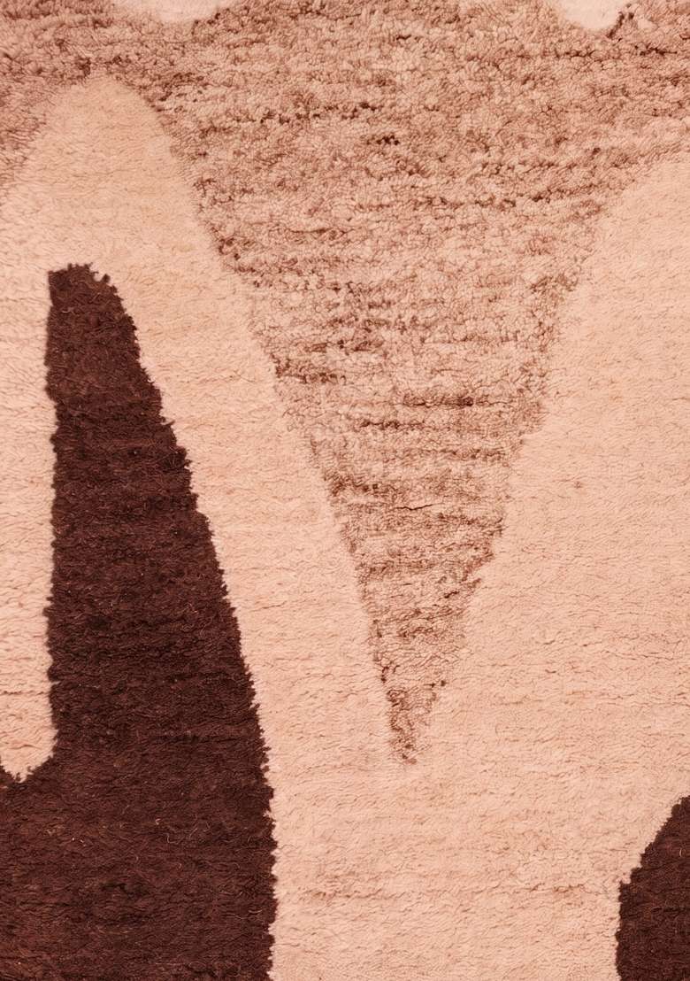 Saffron Rugs Hand-Tufted 100% Wool Area Rug | Terracotta Brown Rectangular Rug | Cotton Backing | Contemporary Swirls Home Decor Carpet for Living Room - Indya