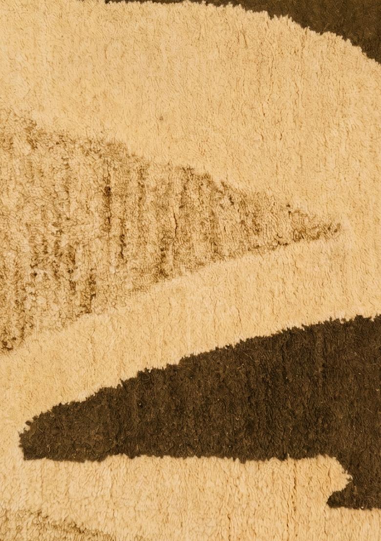 Saffron Rugs Hand Tufted Golden Tan Camouflage Contemporary Rectangular Wool Area Rug - Indya