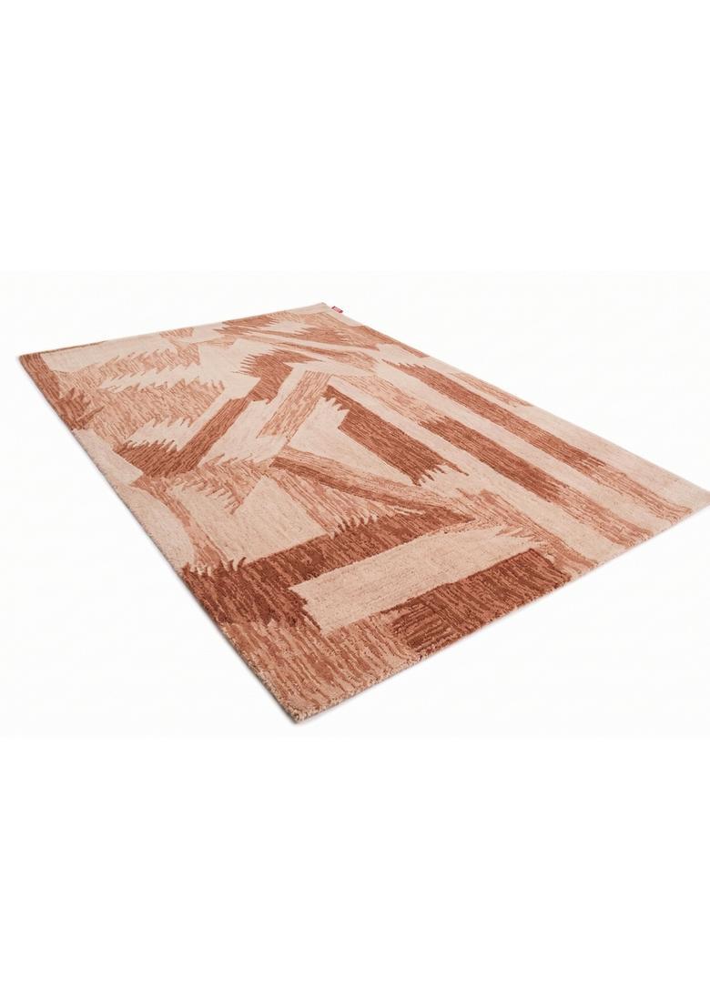 Saffron Rugs Hand Tufted Terracotta Brown  Contemporary Rectangular Wool Area Rug - Indya