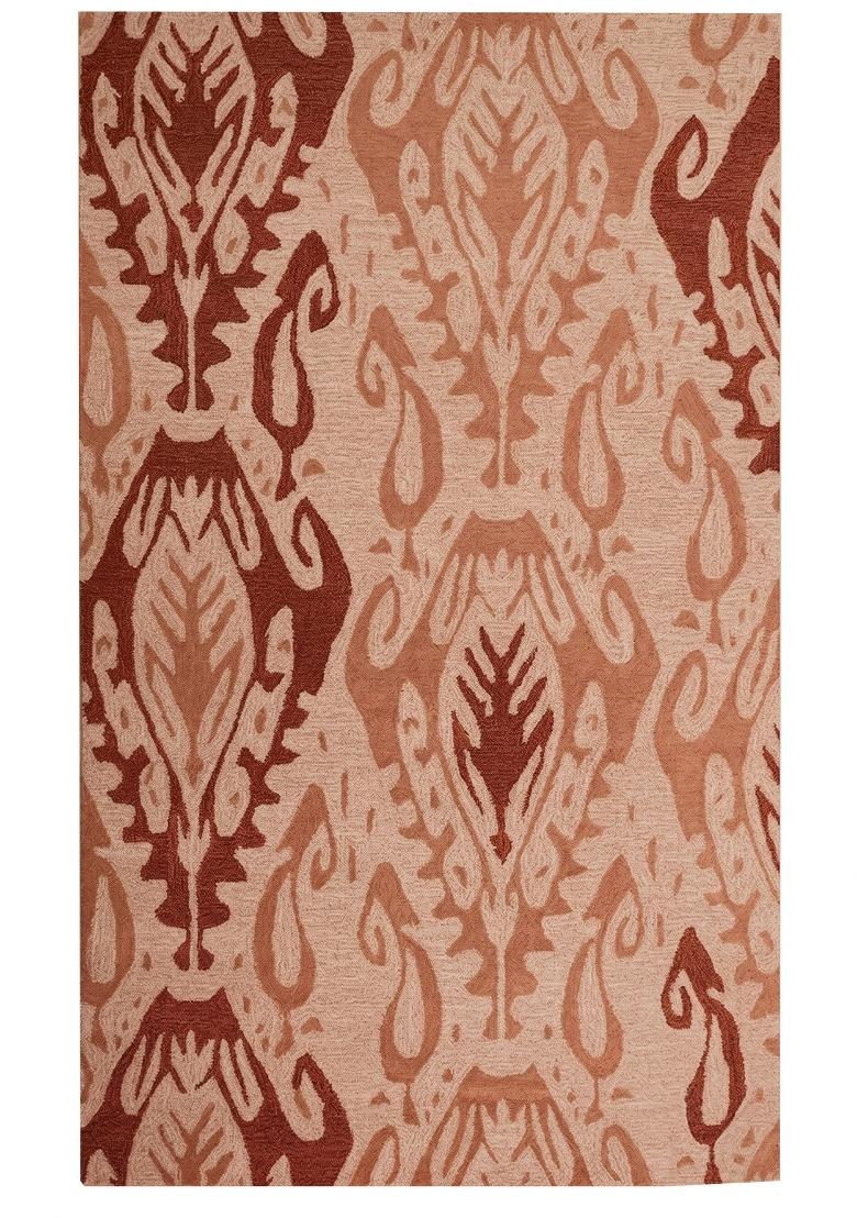 Saffron Rugs Hand Tufted Terracotta Geometric Transitional Rectangular Wool Area Rug - Indya