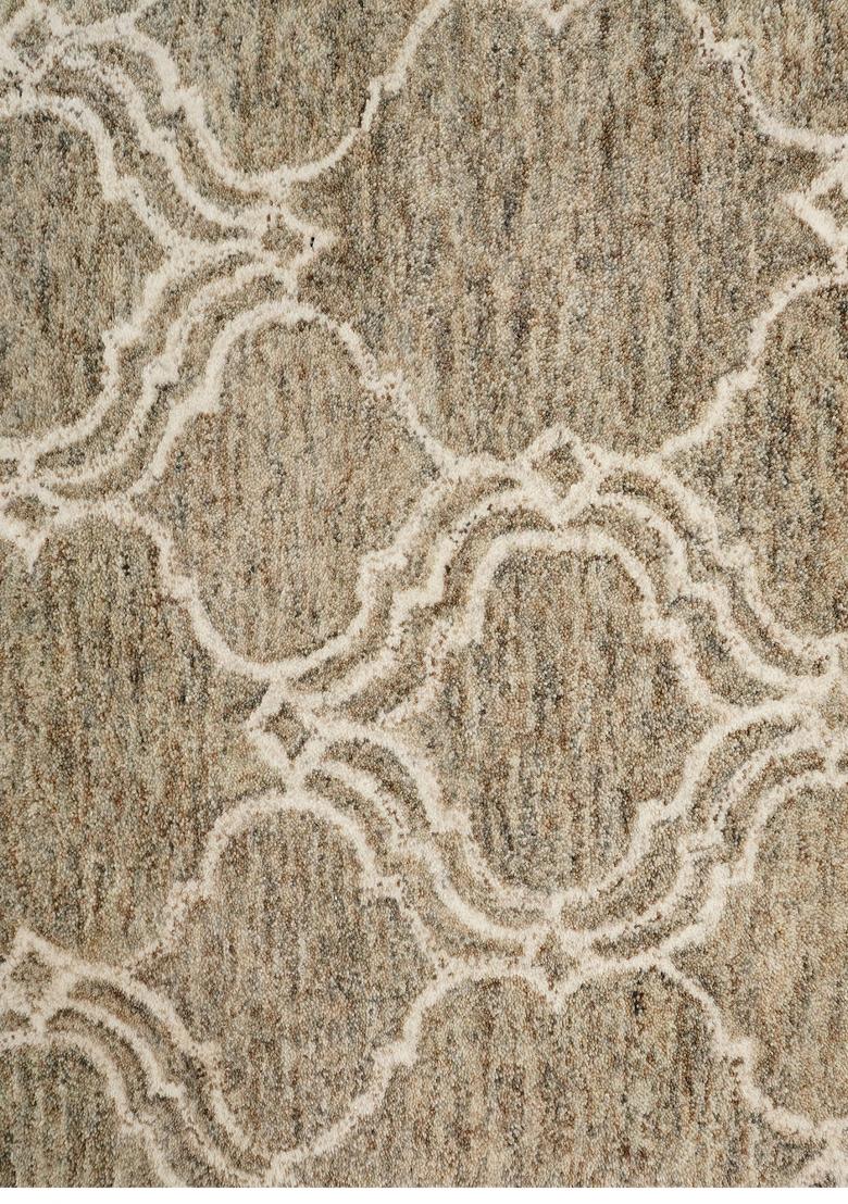 Saffron Rugs Hand Tufted Beige Trellis Moroccan Rectangular Wool Area Rug - Indya