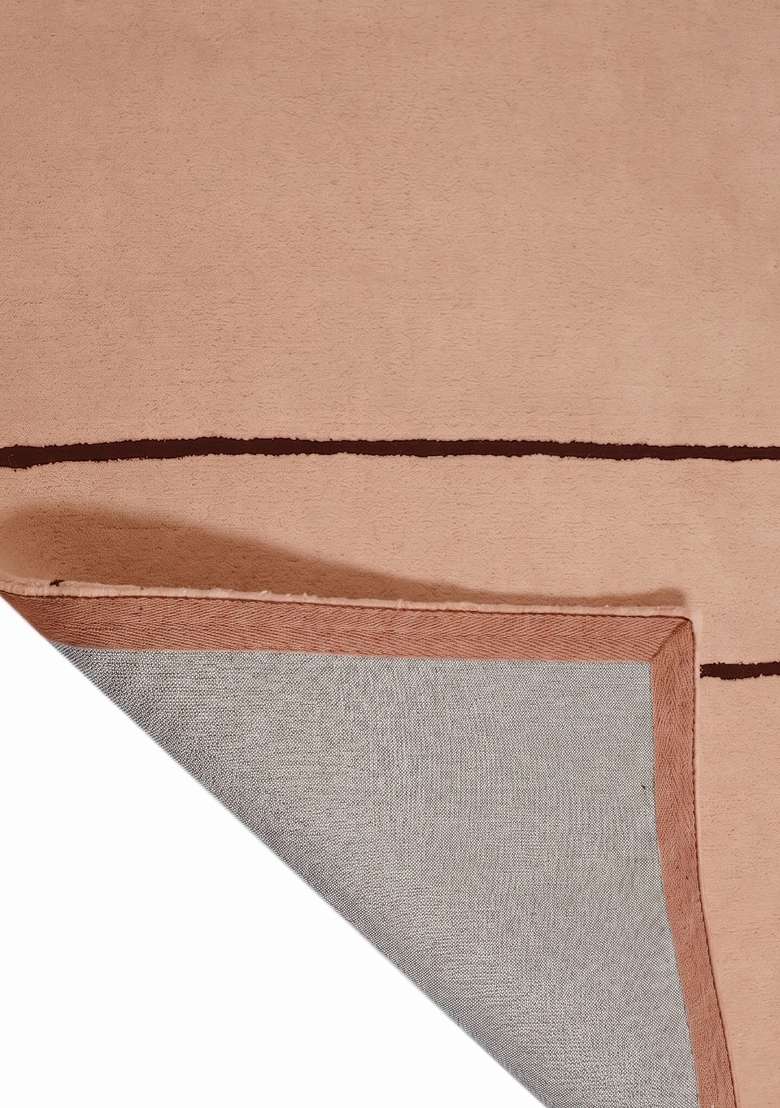 100% Wool Handmade Terracotta Rug | Modern Geometric Carpet With Cotton Backing For Living Room - Indya