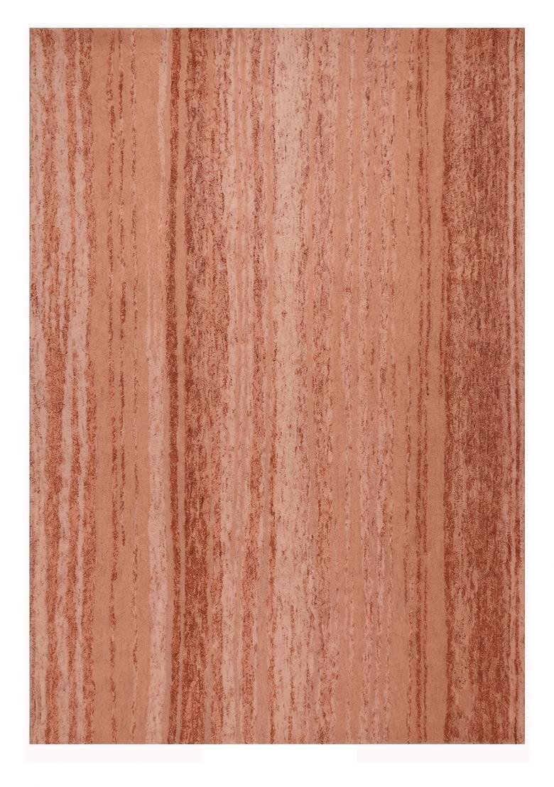 Saffron Rugs Hand Tufted Terracotta Striped Contemporary Rectangular Wool Area Rug - Indya