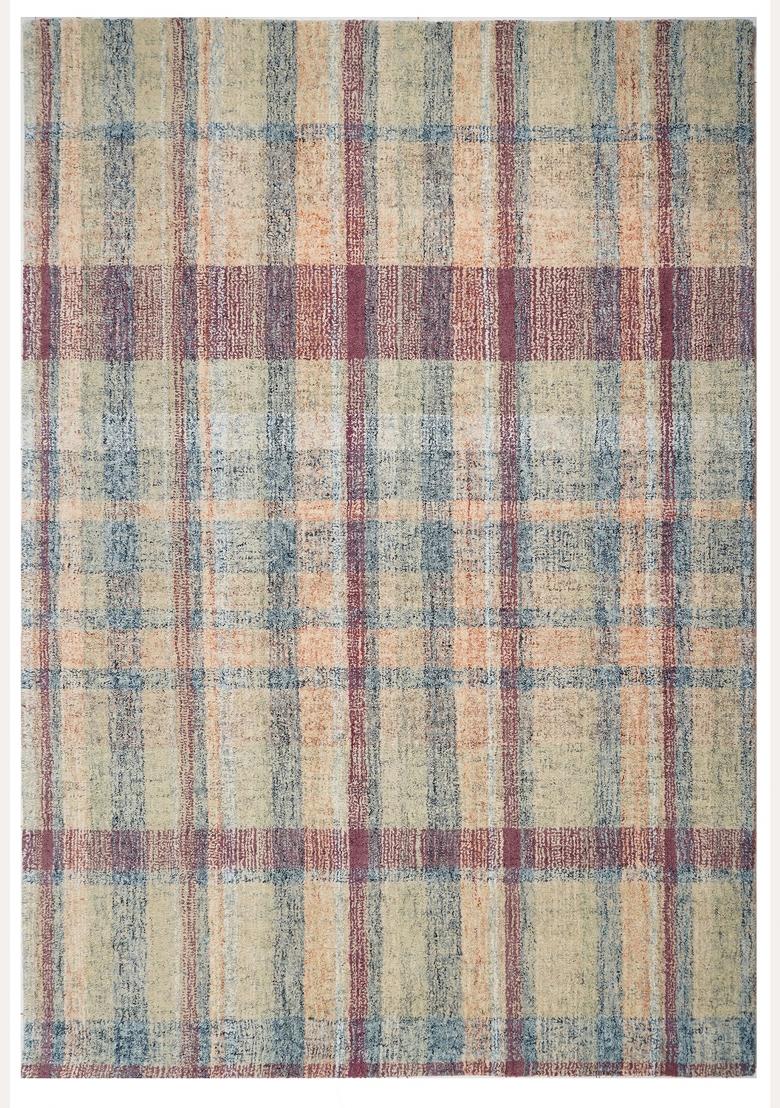Saffron Rugs Hand Tufted Multicolor Plaid Farmhouse Rectangular Wool Area Rug - Indya