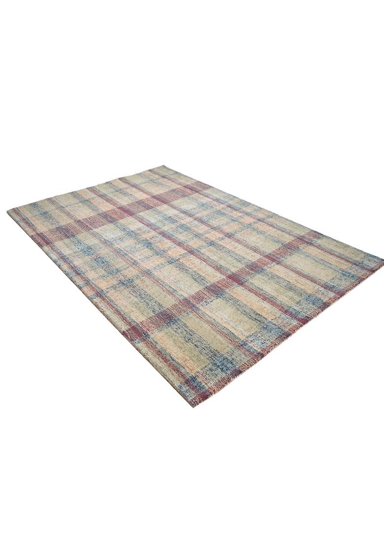 Saffron Rugs Hand Tufted Multicolor Plaid Farmhouse Rectangular Wool Area Rug - Indya