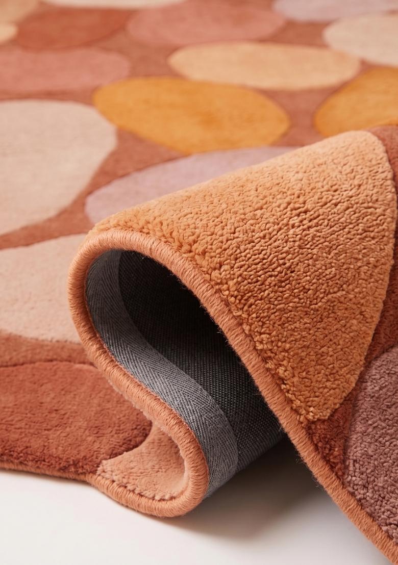 Saffron Rugs Hand Tufted Terracotta Geometric Contemporary Rectangular Wool Area Rug - Indya