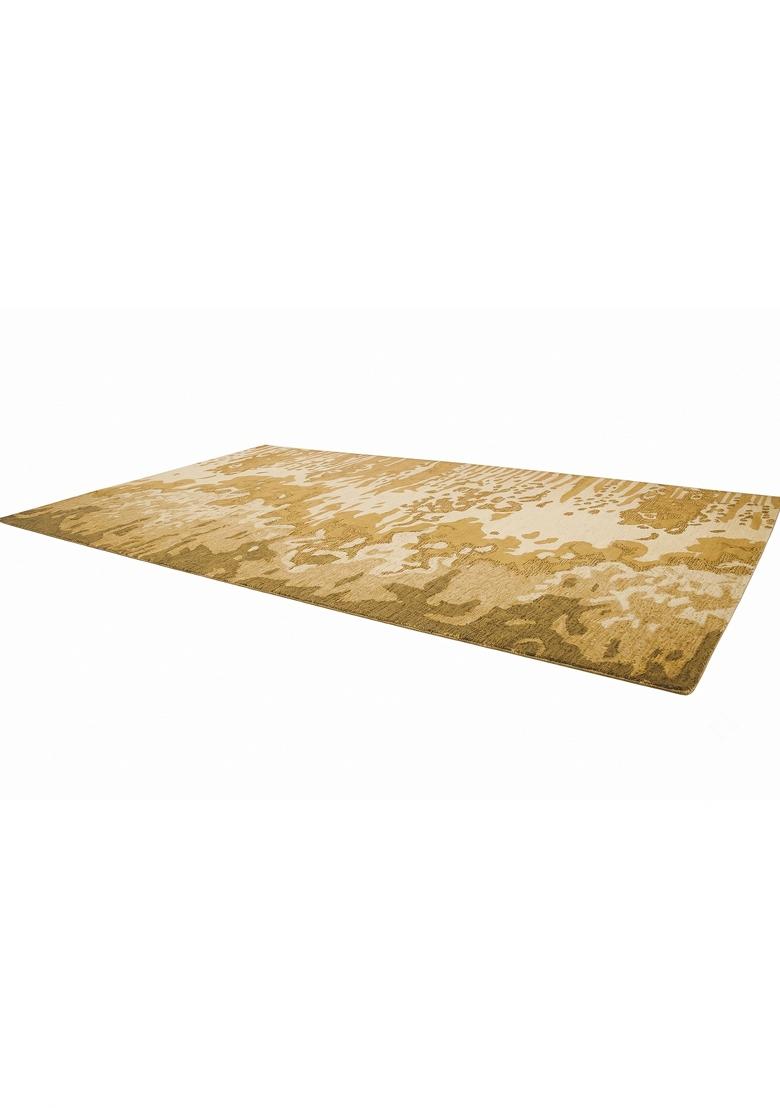 Saffron Rugs Hand Tufted Gold Swirls Contemporary Rectangular Wool Area Rug - Indya