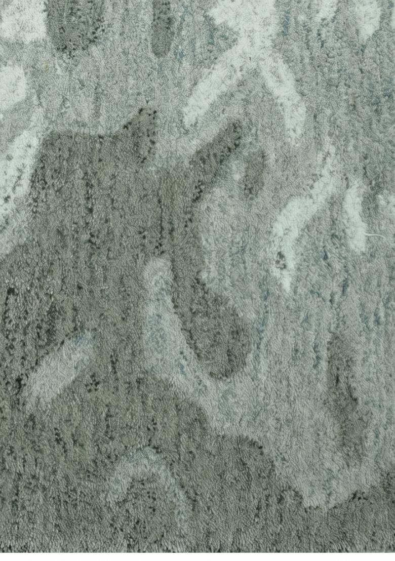 Saffron Rugs Hand Tufted Sage Green Swirls Contemporary Rectangular Wool Area Rug - Indya