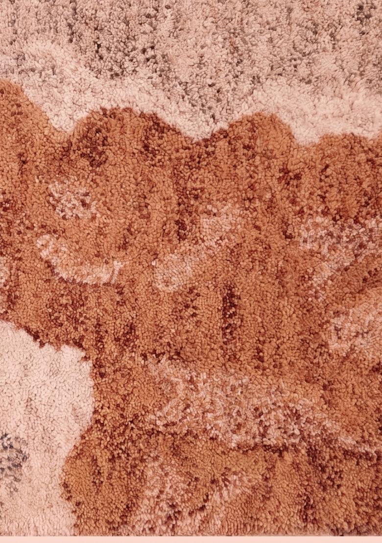 Saffron Rugs Hand Tufted Terracotta Marble Contemporary Rectangular Wool Area Rug - Indya