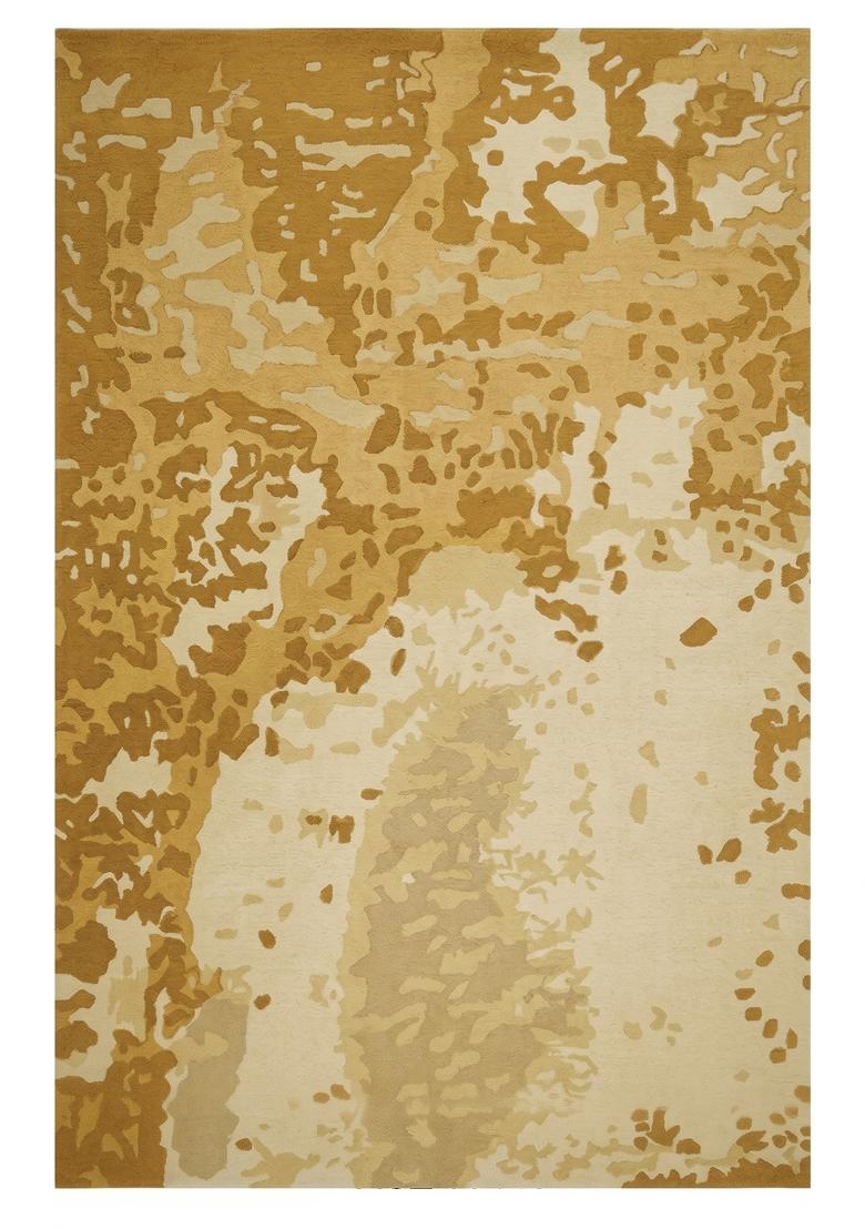 Saffron Rugs Hand Tufted Gold Marble Contemporary Rectangular Wool Area Rug - Indya