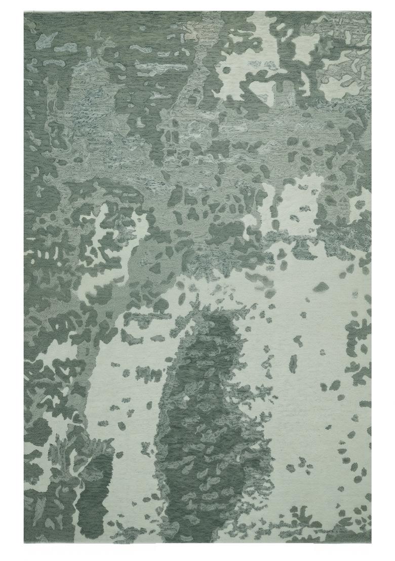Saffron Rugs Hand Tufted Sage Green Marble Contemporary Rectangular Wool Area Rug - Indya