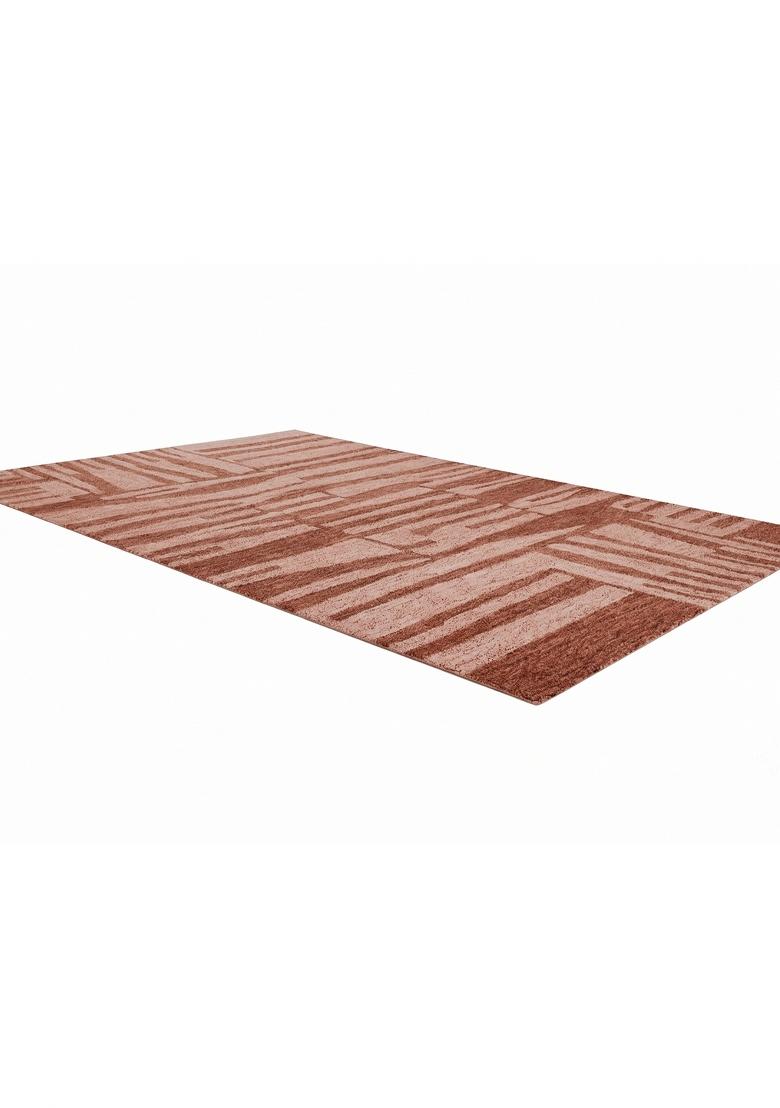 Saffron Rugs Hand Tufted Terracotta Geometric Contemporary Rectangular Wool Area Rug - Indya