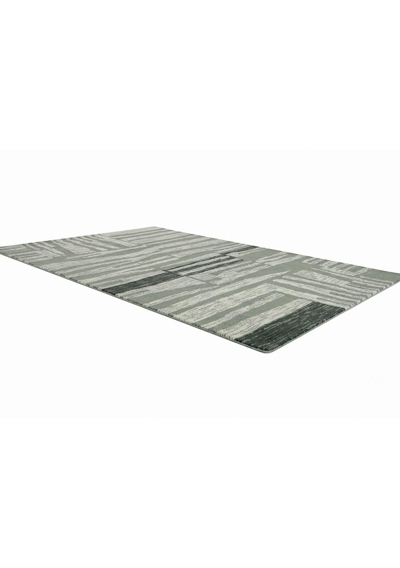 Saffron Rugs Hand Tufted Grey Green Geometric Contemporary Rectangular Wool Area Rug - Indya