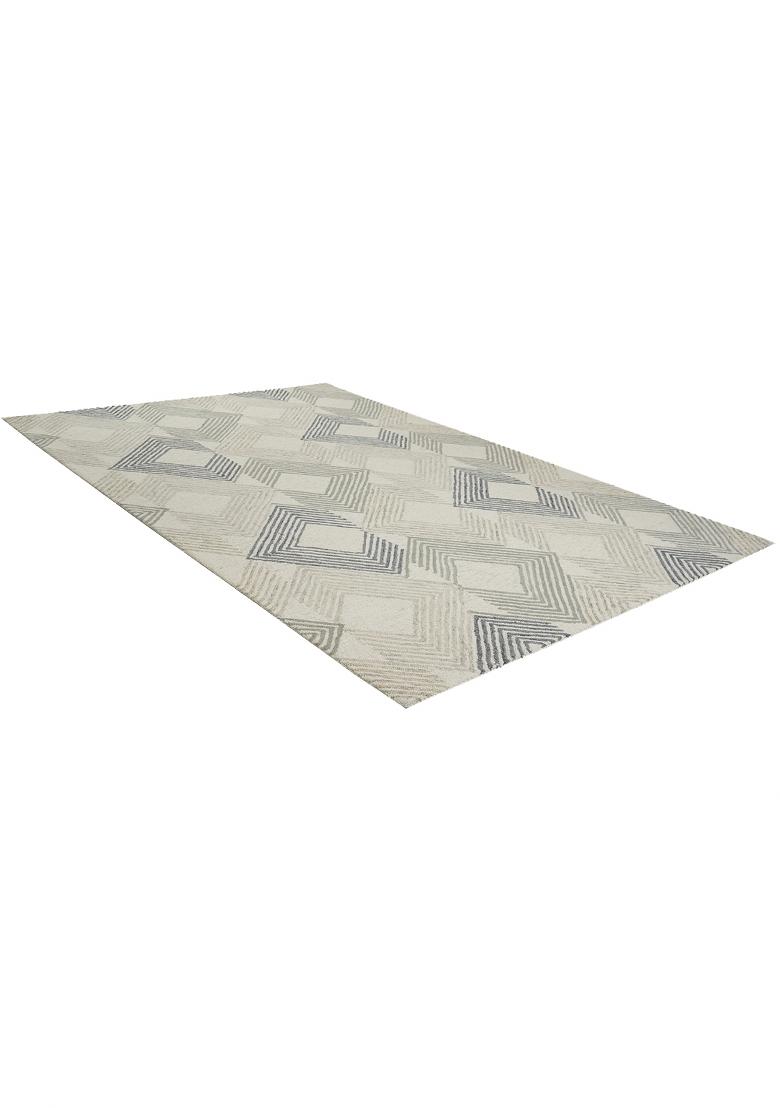 Saffron Rugs Hand Tufted Ivory  Contemporary Rectangular Wool Area Rug - Indya