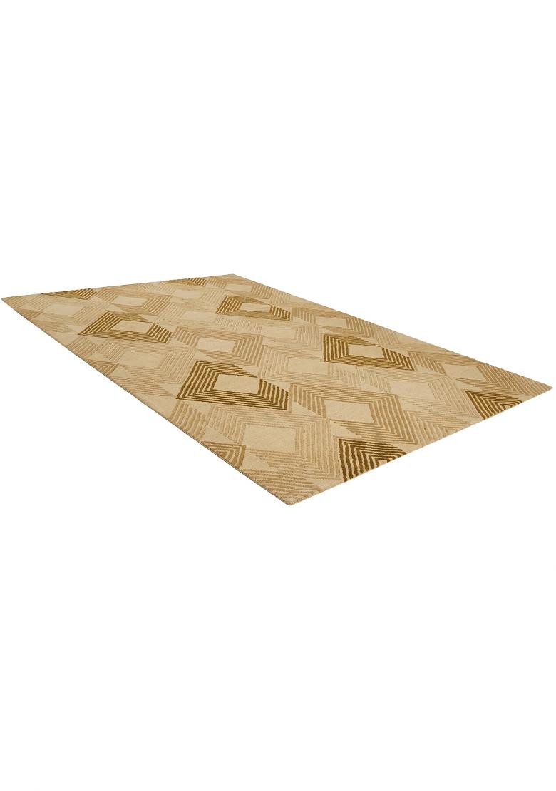 Saffron Rugs Hand Tufted Beige  Contemporary Rectangular Wool Area Rug - Indya