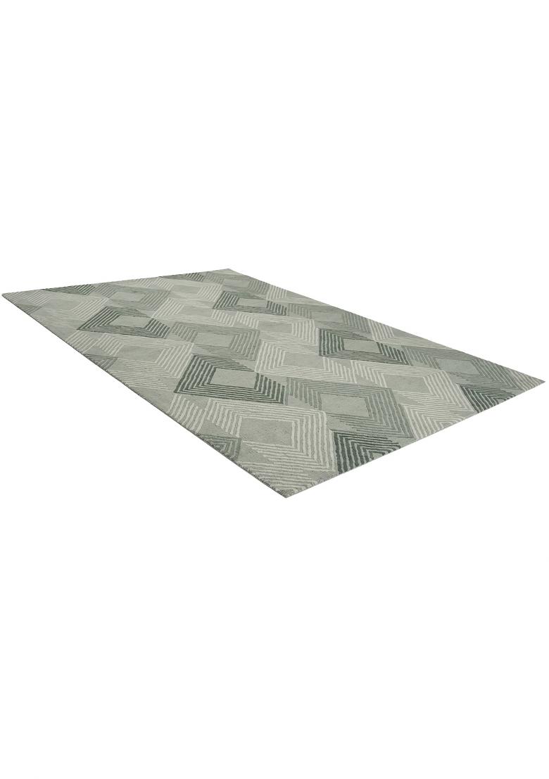 Saffron Rugs Hand Tufted Sage Green  Contemporary Rectangular Wool Area Rug - Indya