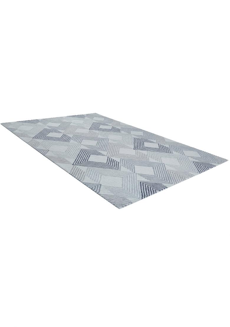 Saffron Rugs Hand Tufted Light Grey Blue  Contemporary Rectangular Wool Area Rug - Indya