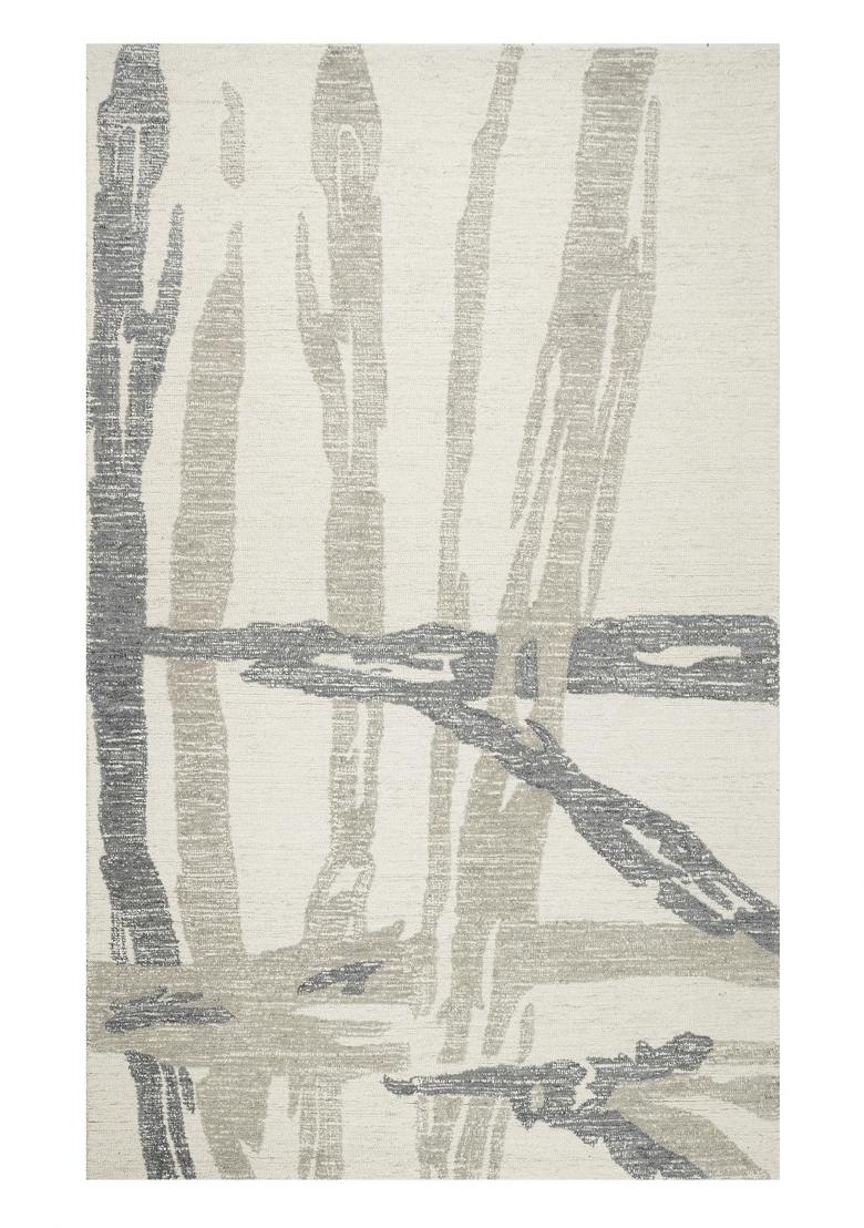 Saffron Rugs Hand Tufted Ivory  Contemporary Rectangular Wool Area Rug - Indya