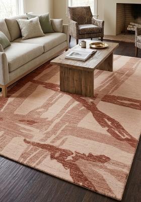 Saffron Rugs Hand Tufted Blush Pink  Contemporary Rectangular Wool Area Rug