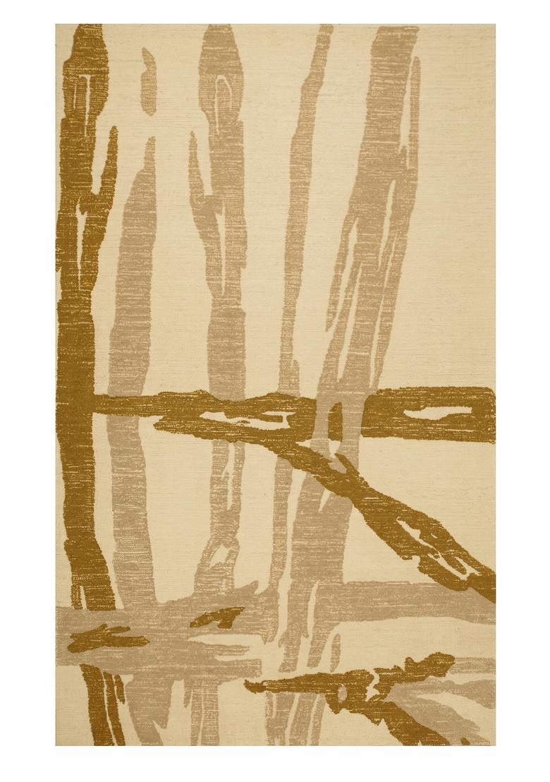 Saffron Rugs Hand Tufted Beige  Contemporary Rectangular Wool Area Rug - Indya