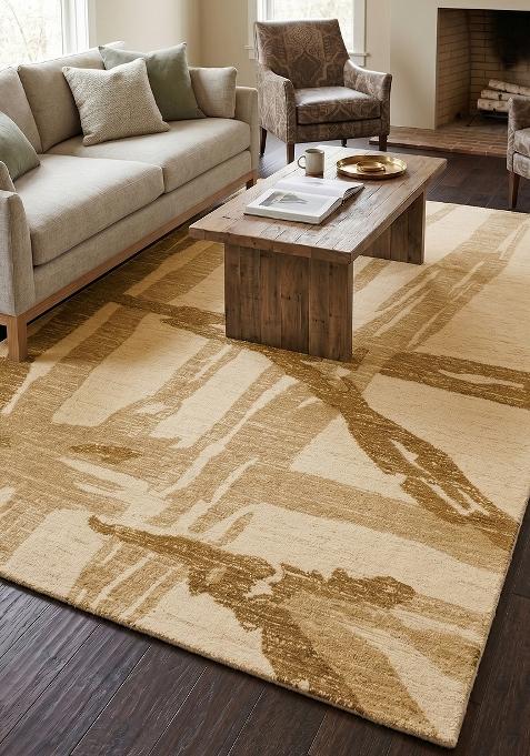 Saffron Rugs Hand Tufted Beige  Contemporary Rectangular Wool Area Rug