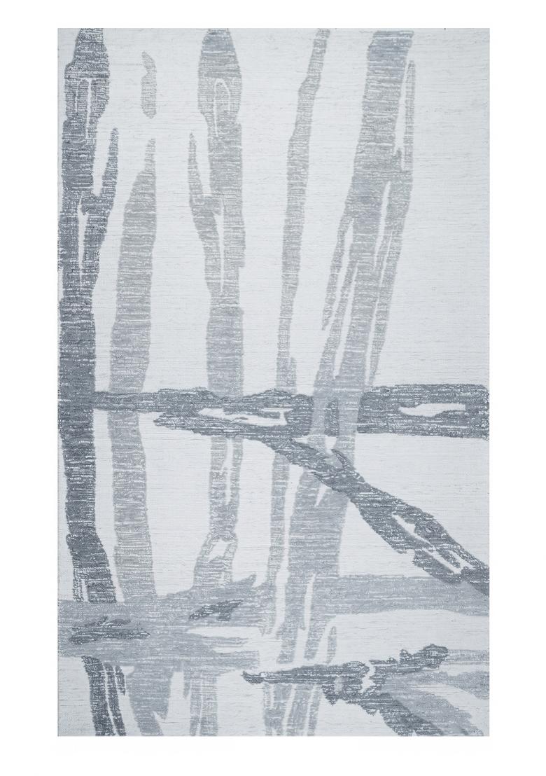 Saffron Rugs Hand Tufted Grey Blue  Contemporary Rectangular Wool Area Rug - Indya