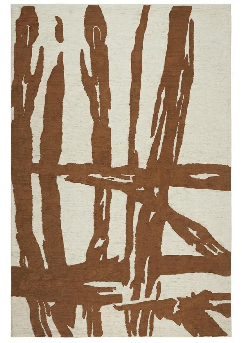 Saffron Rugs Hand Tufted Brown  Contemporary Rectangular Wool Area Rug - Indya